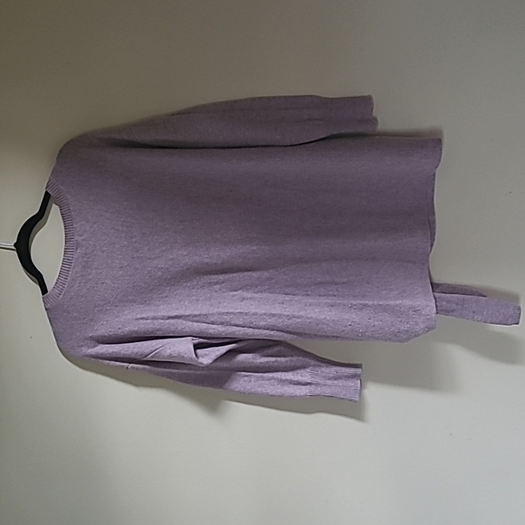 J. Crew Tie-Waist Boatneck Sweater Black Wool Blend Iight purple Size Medium - Picture 11 of 13